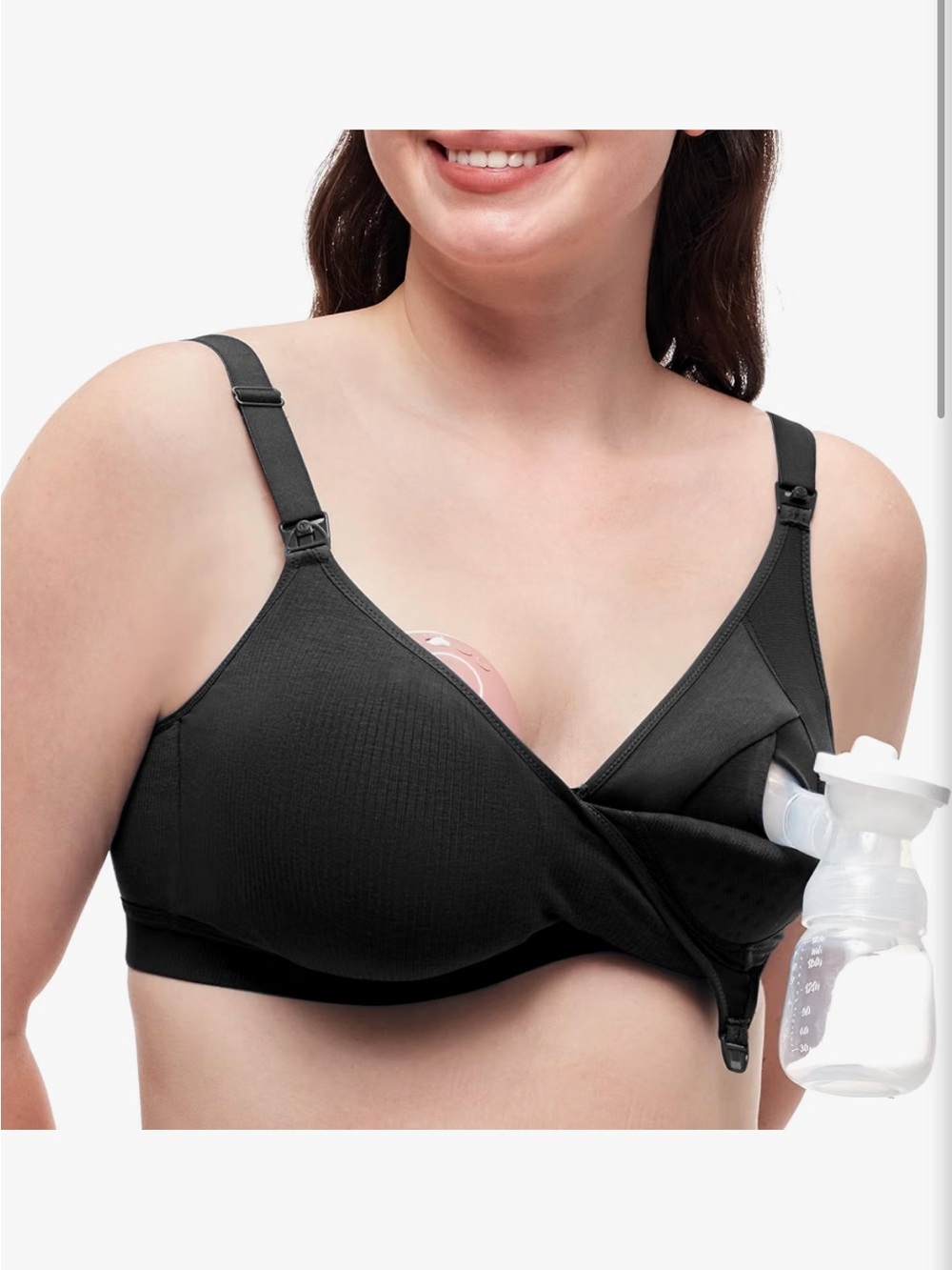 Momcozy Nursing & Pumping Bra - Black - Medium